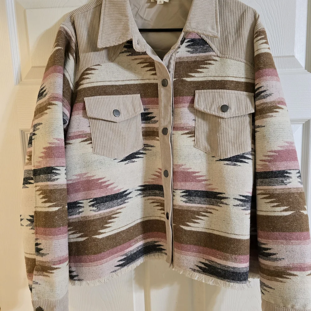 Hem & Thread Aztec Patterned Utility Jacket - Picture 2 of 8